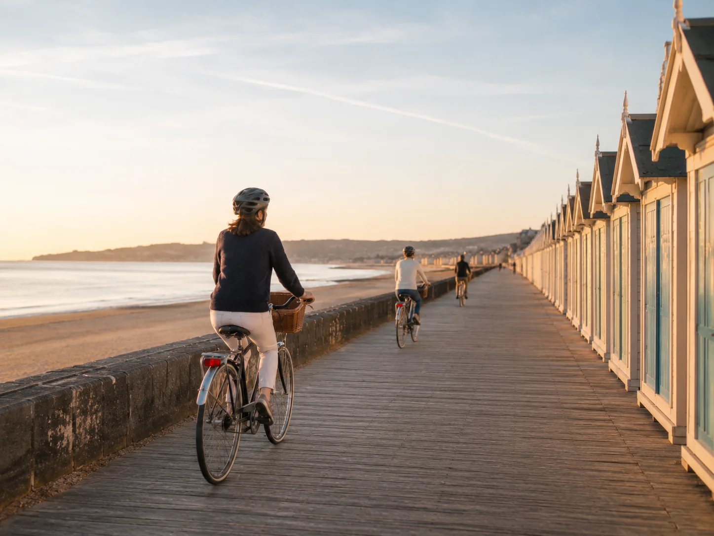 vélo entre Deauville et Trouville